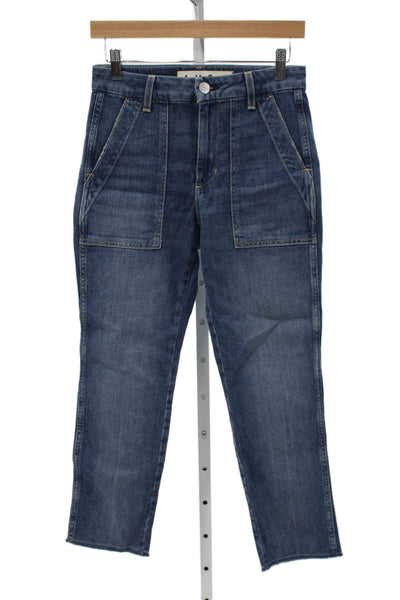 Amo Unisex Cropped Blue Cotton High Rise Jeans Size 25