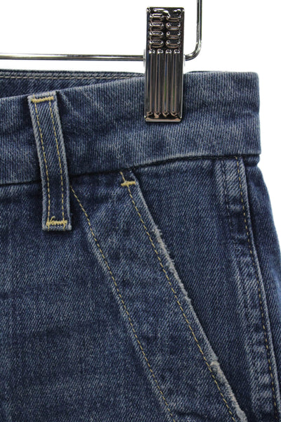Amo Unisex Cropped Blue Cotton High Rise Jeans Size 25