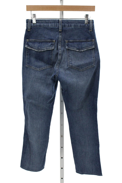 Amo Unisex Cropped Blue Cotton High Rise Jeans Size 25