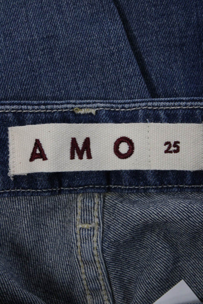 Amo Unisex Cropped Blue Cotton High Rise Jeans Size 25