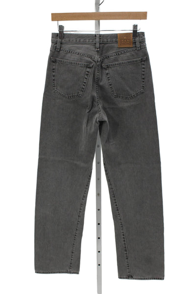 Toteme Womens Straight Gray High Rise Cotton Jeans Inseam 30 Size 24