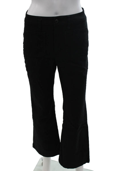 J Crew Women Black Ankle Pants Cotton Blend Button Closure 25in Size 26