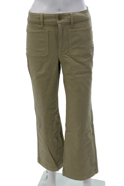 J Crew Womens Beige Chino Pants Cotton Blend Button 27in Inseam Size 25