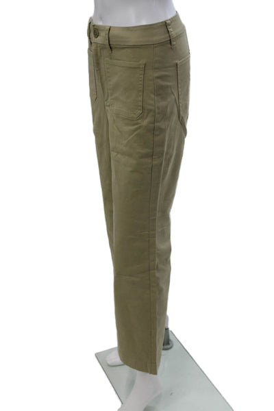 J Crew Womens Beige Chino Pants Cotton Blend Button 27in Inseam Size 25