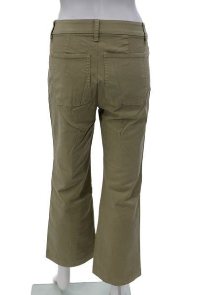 J Crew Womens Beige Chino Pants Cotton Blend Button 27in Inseam Size 25
