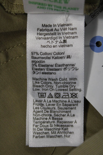 J Crew Womens Beige Chino Pants Cotton Blend Button 27in Inseam Size 25