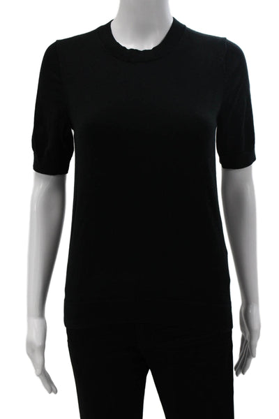 J Crew Womens Basic Black Cotton Crew Neck Short Sleeve T-Shirt Size S