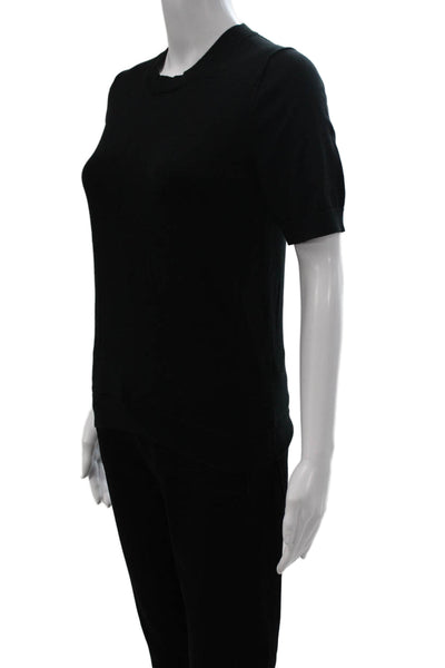 J Crew Womens Basic Black Cotton Crew Neck Short Sleeve T-Shirt Size S