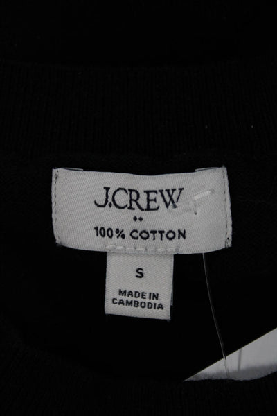 J Crew Womens Basic Black Cotton Crew Neck Short Sleeve T-Shirt Size S