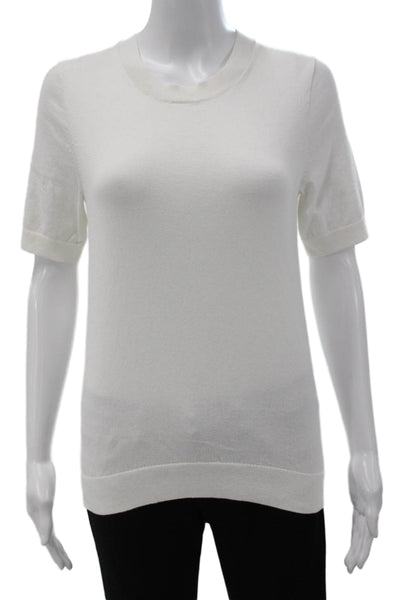 J Crew Women T-Shirt White 100% Cotton Short Sleeve Size S
