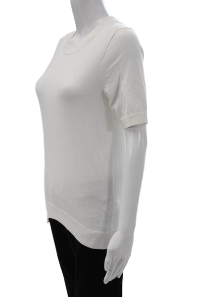 J Crew Women T-Shirt White 100% Cotton Short Sleeve Size S
