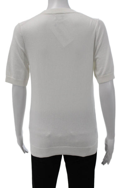 J Crew Women T-Shirt White 100% Cotton Short Sleeve Size S
