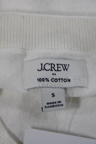 J Crew Women T-Shirt White 100% Cotton Short Sleeve Size S