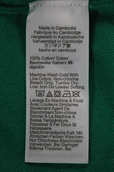 J Crew Womens Pullover Sweater Green Crew Neck Short Sleeve Cotton Size S