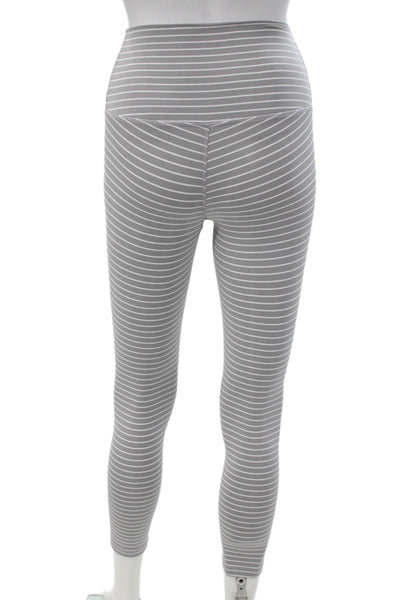 Define Your Inspiration Womens Capri Leggings Gray Striped Size XS