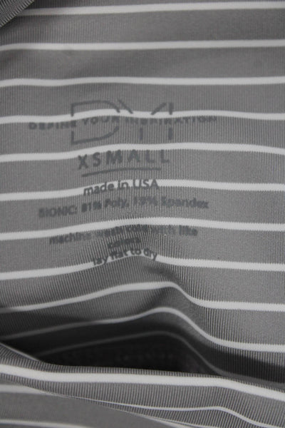 Define Your Inspiration Womens Capri Leggings Gray Striped Size XS
