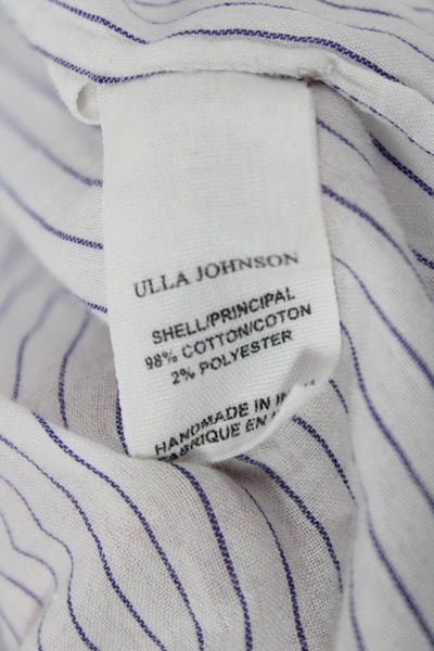 Ulla Johnson Womens White Striped Cami Midi Dress Square Neck Size 2