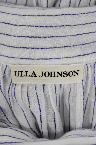 Ulla Johnson Womens White Striped Cami Midi Dress Square Neck Size 2