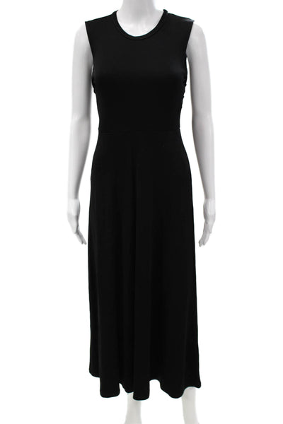 Sandro Women Black Midi Dress Viscose Size 36
