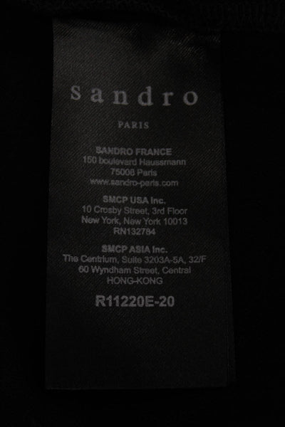 Sandro Women Black Midi Dress Viscose Size 36