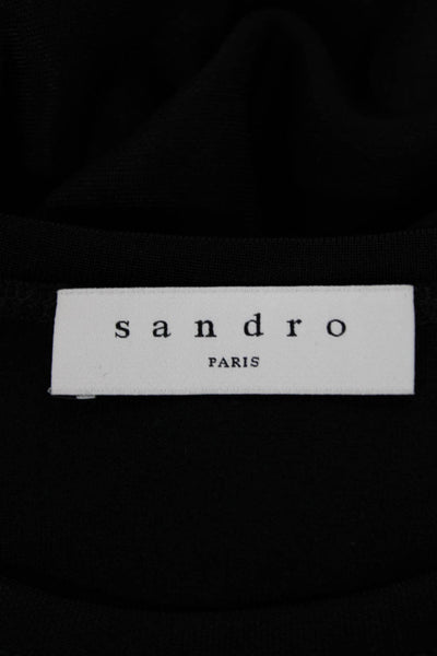 Sandro Women Black Midi Dress Viscose Size 36