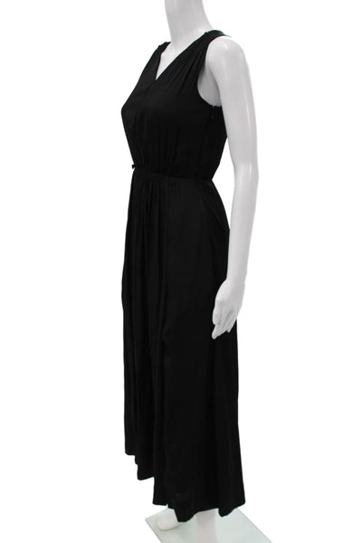 Banana Republic Women Fit & Flare Black V-Neck Dress Size 0P
