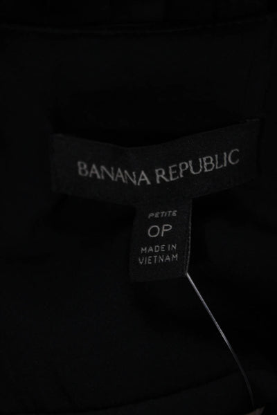 Banana Republic Women Fit & Flare Black V-Neck Dress Size 0P