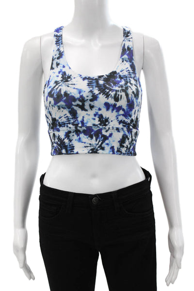 Define Your Inspiration Womens Strappy Tie Dyed Sports Bra Blue Size Extra Small