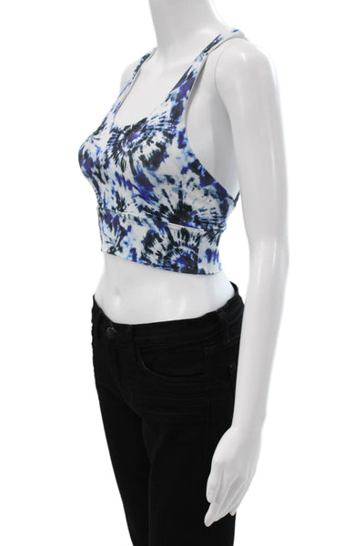 Define Your Inspiration Womens Strappy Tie Dyed Sports Bra Blue Size Extra Small