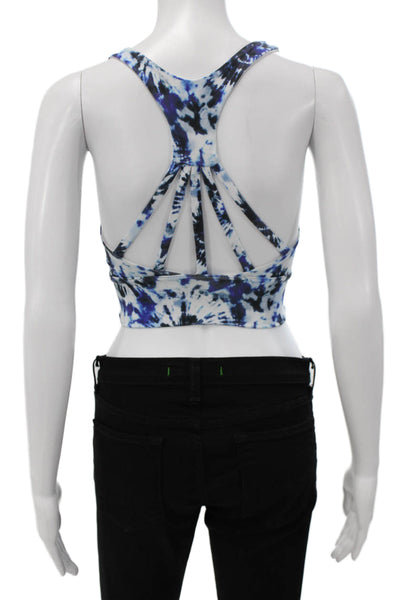 Define Your Inspiration Womens Strappy Tie Dyed Sports Bra Blue Size Extra Small