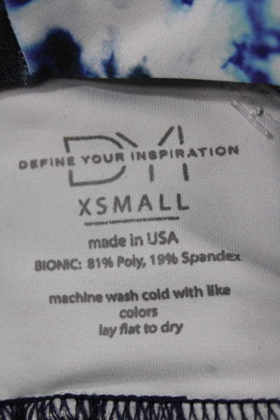 Define Your Inspiration Womens Strappy Tie Dyed Sports Bra Blue Size Extra Small