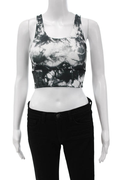 Define Your Inspiration Womens Cut Out Abstract Sports Bra Gray White Size XS