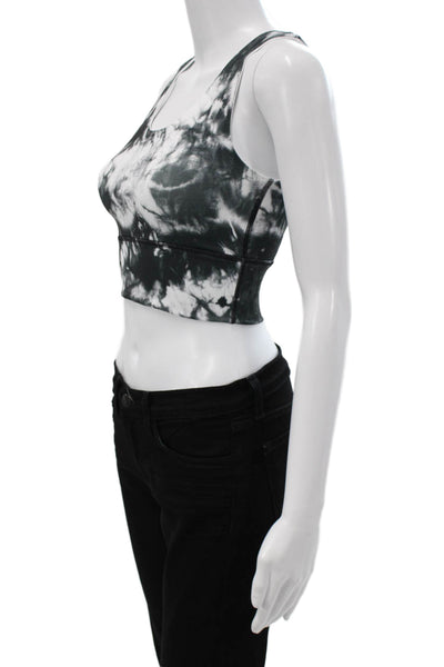 Define Your Inspiration Womens Cut Out Abstract Sports Bra Gray White Size XS