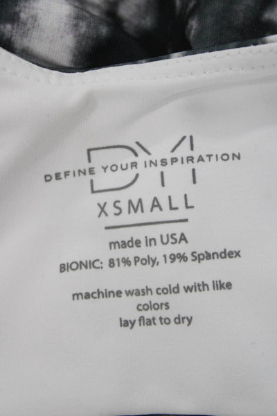 Define Your Inspiration Womens Cut Out Abstract Sports Bra Gray White Size XS