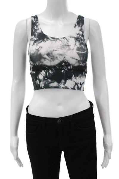 Define Your Inspiration Womens Back Cut Out Abstract Sports Bra Gray Size XS