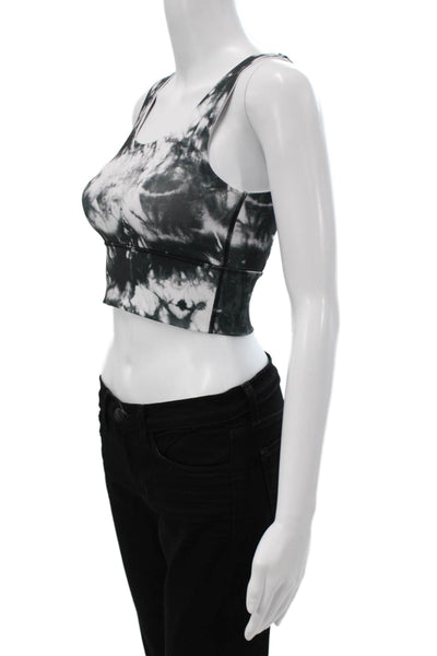 Define Your Inspiration Womens Back Cut Out Abstract Sports Bra Gray Size XS