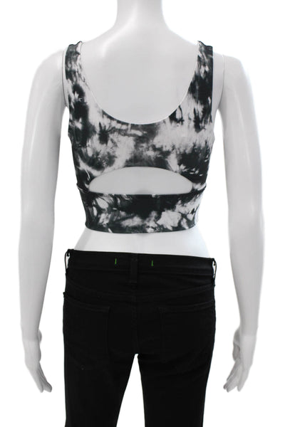 Define Your Inspiration Womens Back Cut Out Abstract Sports Bra Gray Size XS