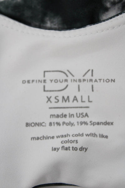 Define Your Inspiration Womens Back Cut Out Abstract Sports Bra Gray Size XS