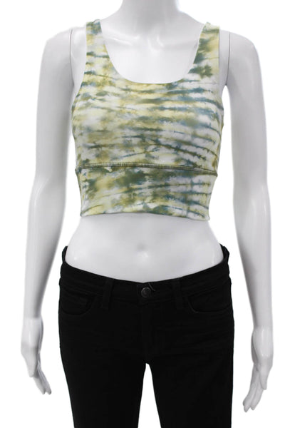 Define Your Inspiration Womens Scoop Neck Abstract Sports Bra Brown Blue XS
