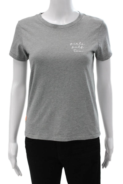G/Fore Women Golf Gray Cotton Blend Crew Neck Short Sleeve T-Shirt Size XS