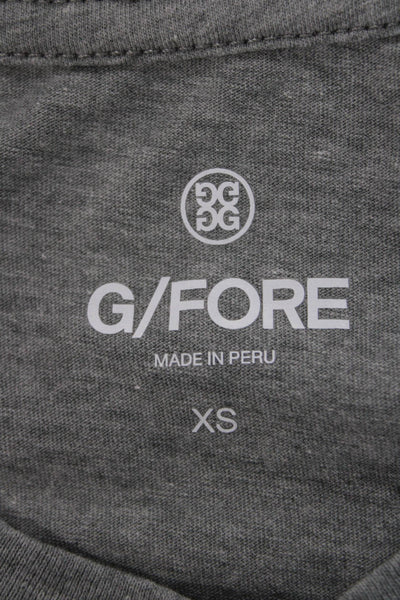 G/Fore Women Golf Gray Cotton Blend Crew Neck Short Sleeve T-Shirt Size XS