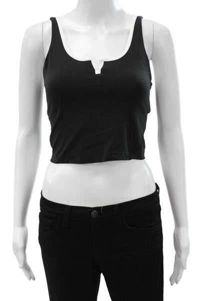Lululemon Womens Cropped Tank Black Scoop Neck Sleeveless Polyester Size 4