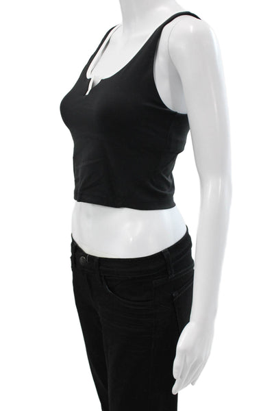 Lululemon Womens Cropped Tank Black Scoop Neck Sleeveless Polyester Size 4