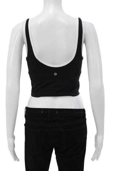 Lululemon Womens Cropped Tank Black Scoop Neck Sleeveless Polyester Size 4