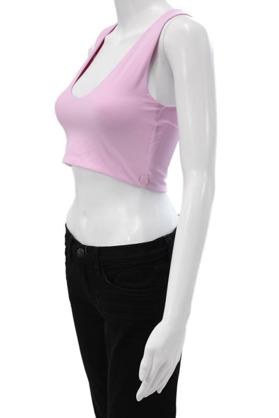 Lululemon Women Cropped Tank Pink Scoop Neck Sleeveless Size 4
