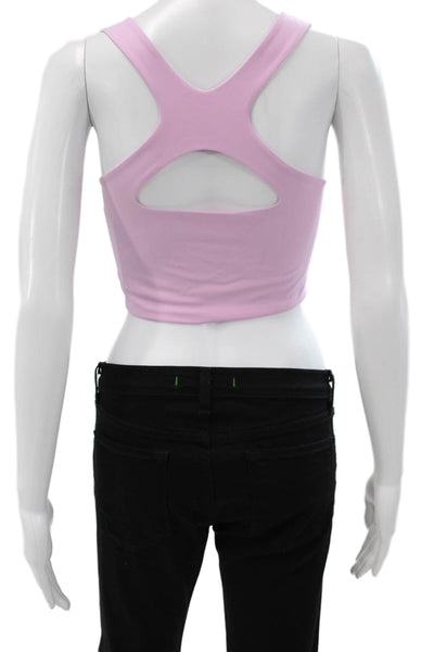 Lululemon Women Cropped Tank Pink Scoop Neck Sleeveless Size 4
