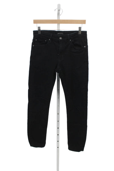 Denim Unisex Adults Skinny Black Cotton Jeans Size 31