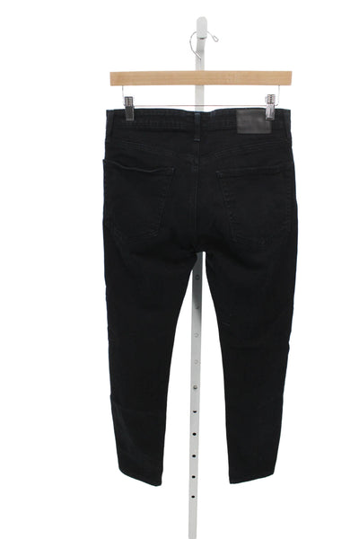 Denim Unisex Adults Skinny Black Cotton Jeans Size 31