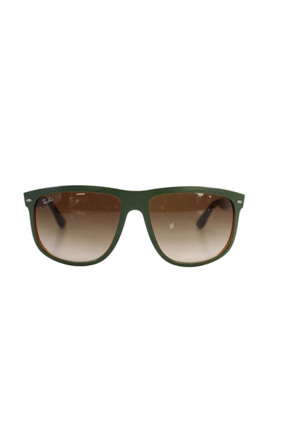 Ray Ban Mens Square Framed RB4147 Boyfriend Sunglasses Matte Green