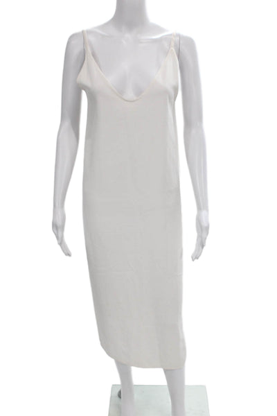 Everlane Womens A-Line Dress Ivory Triacetate Scoop Neck Sleeveless Size 0